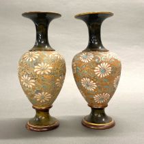 A pair of Royal Doulton Lambeth stoneware vases, H. 28cm.