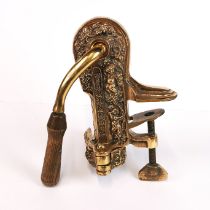 A bronze bar top Vintner corkscrew, H. 23cm.