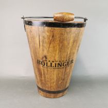 A wooden champagne advertising bucket, H. 40cm.