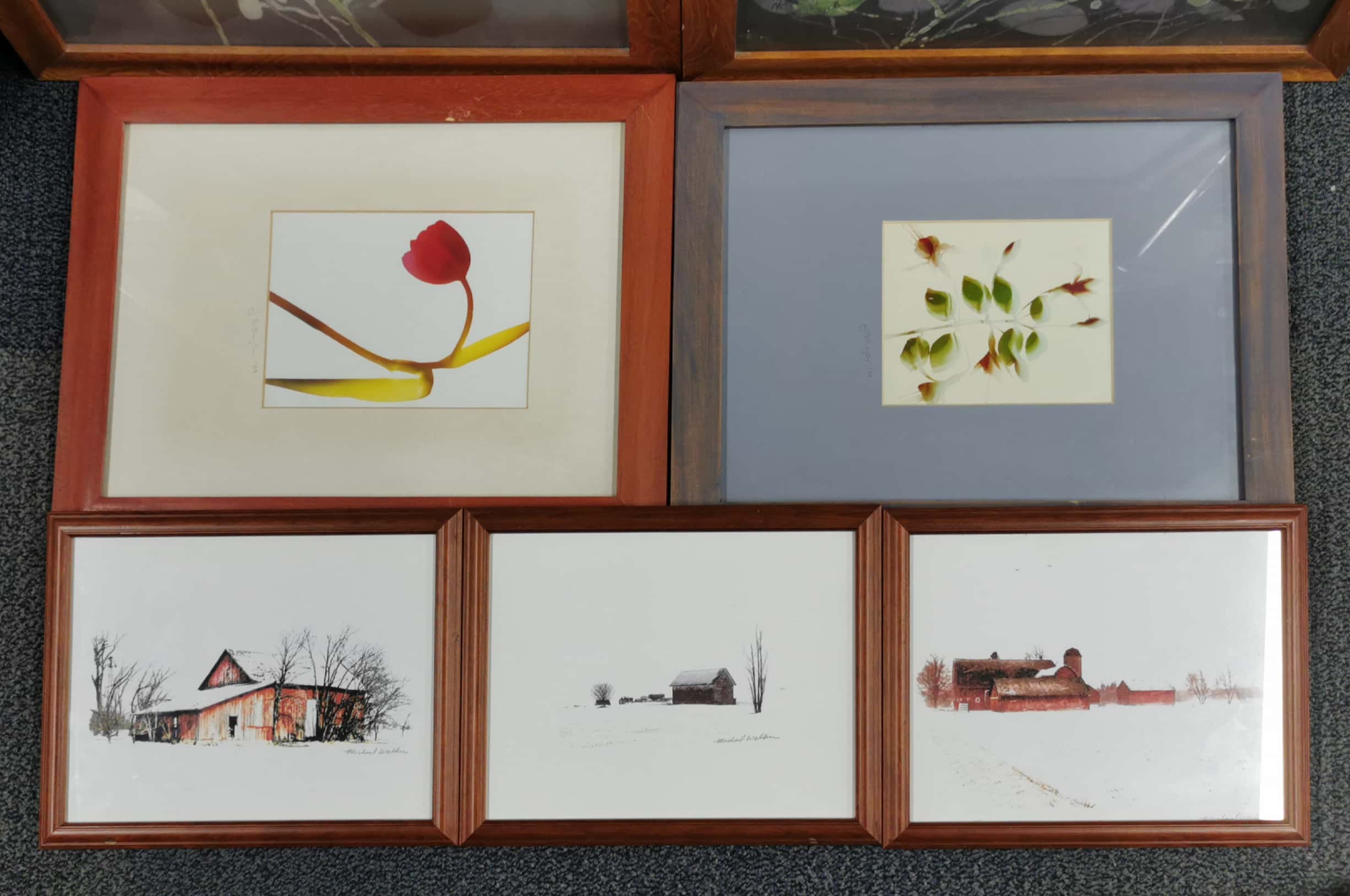 A pair of framed Batik and other artworks, 51 x 49cm. - Image 2 of 3