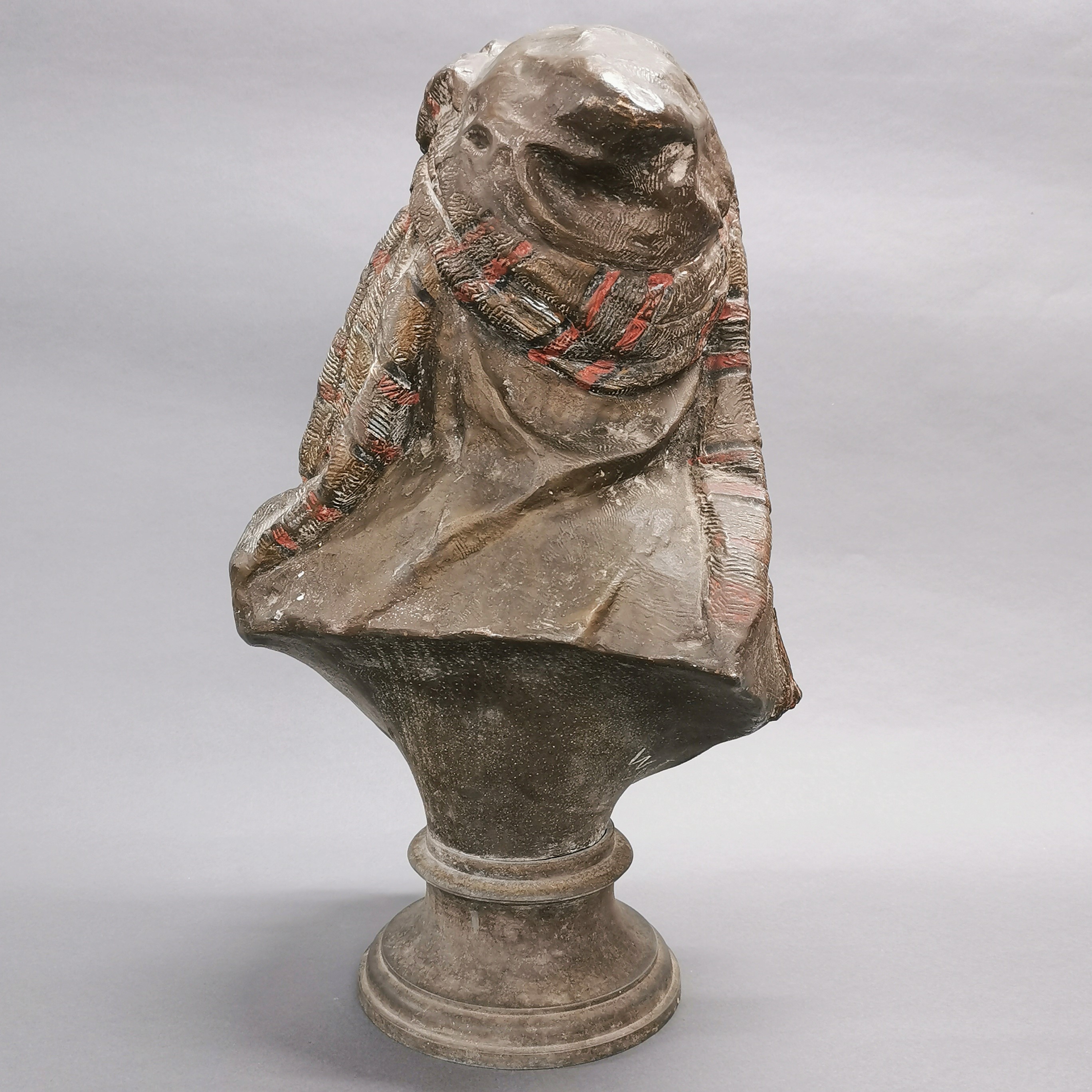 A large cast spelter bust of an Arab, H. 54cm. - Image 3 of 3