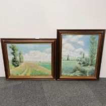 Two framed oils on canvas by Z. Cynalsky (one is A/F), frame size 62 x 52cm.