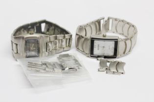 A gent's stainless steel Rado quartz wristwatch with a gent's Diesel wristwatch.