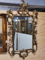 A large gilt framed mirror, 55 x 104cm.