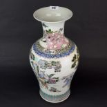 A 19th/early 20th C. Chinese hand-enamelled porcelain vase, H. 43cm.