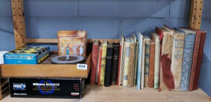 A group of games and old books.