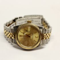 A gent's bi-metal Rolex Oyster perpetual Datejust wristwatch with fluted bezel. Understood to be