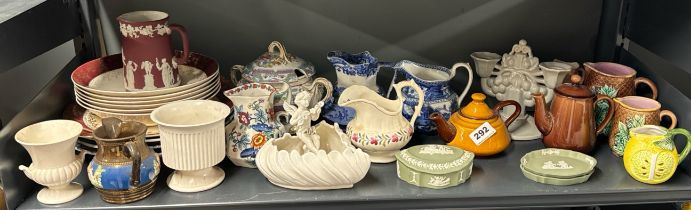 A group of mixed 19th and 20th century ceramic items.