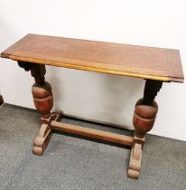 An oak converted hall/ console table, 92 x 77cm.