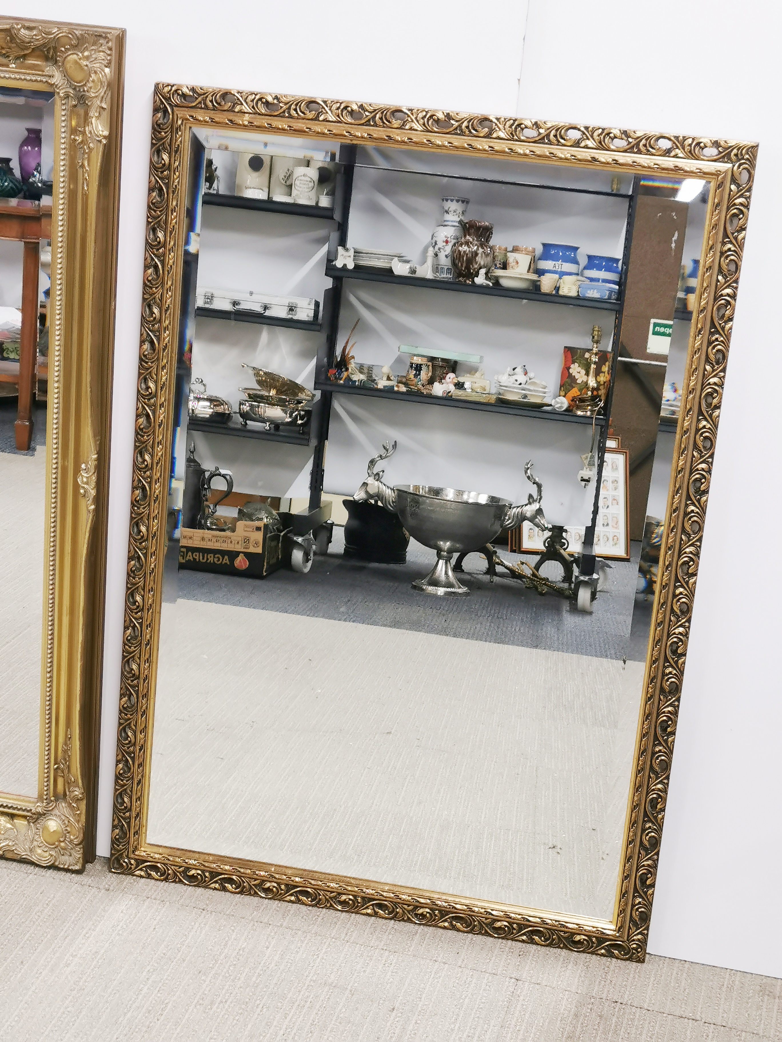 Two heavy gilt framed mirrors, largest 105 x 75cm. - Image 2 of 3