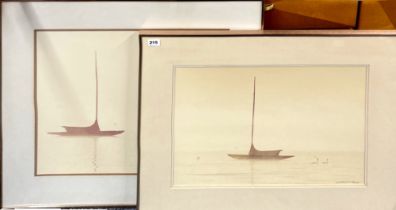 A pair of large gold ink signed lithographs by William Plant, frame size 62 x 82cm.
