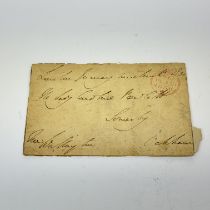 A letter signed by the Duke of Wellington, postmarked 1830.