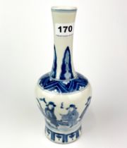 A Chinese 19th/20th C. hand-painted porcelain vase, H. 25cm. Six character mark to base.