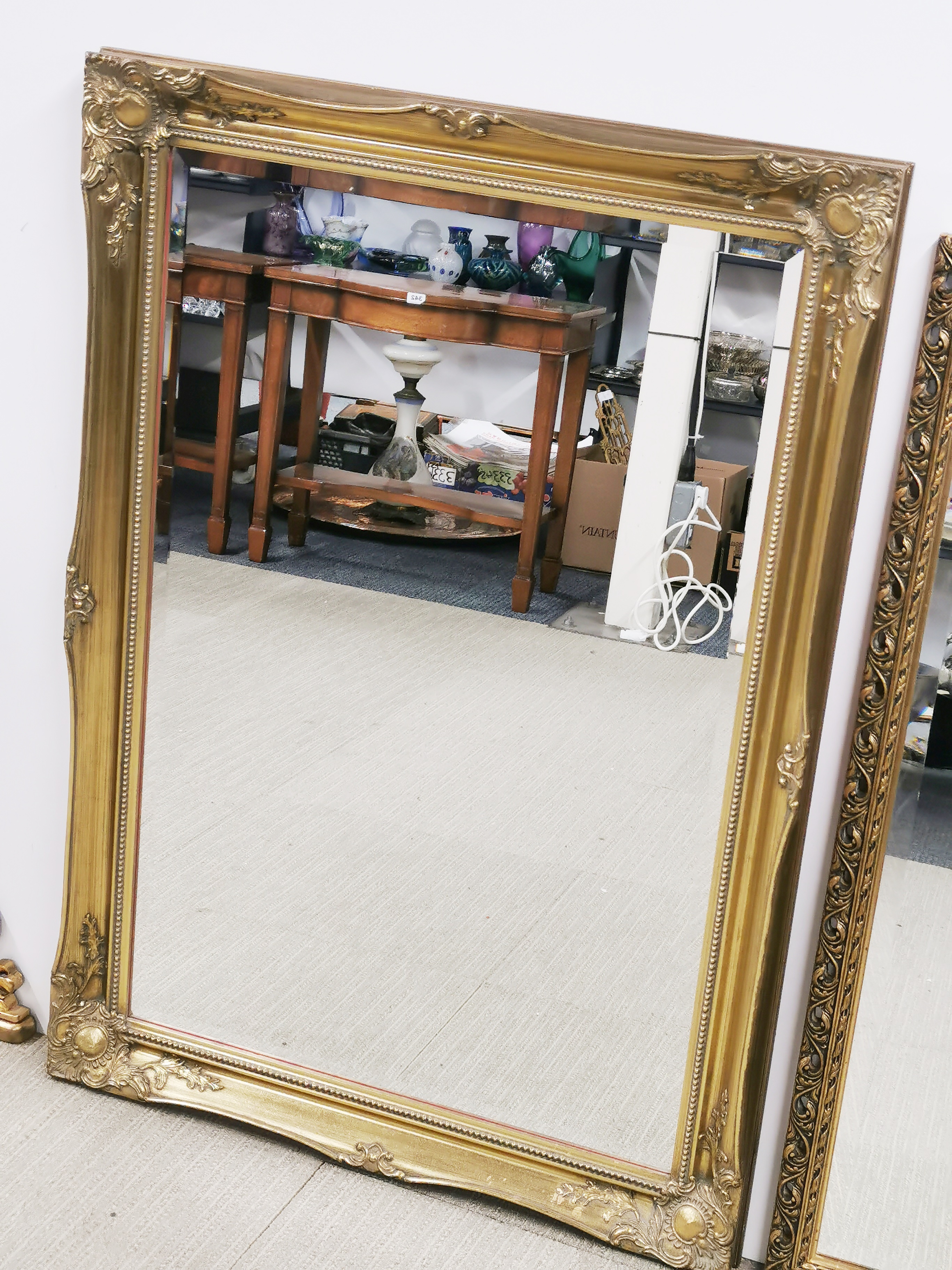 Two heavy gilt framed mirrors, largest 105 x 75cm. - Image 3 of 3