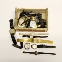 A box of mixed watches.