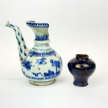 Antiquities interest: Two early Eastern porcelain vessels, both A/F. tallest 19cm.