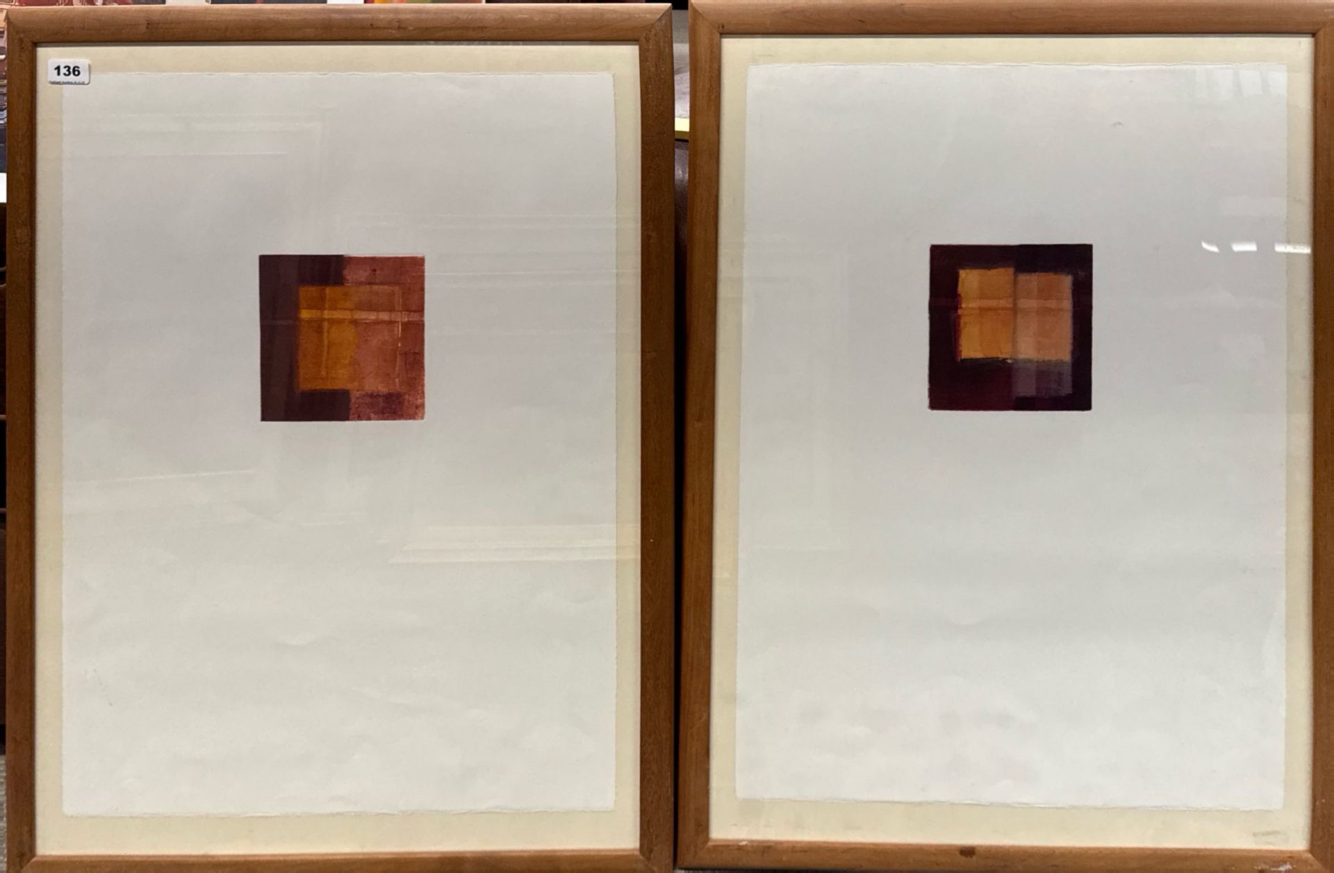A pair of contemporary frame lithographs, frame size 61 x 79cm.