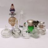 A group of mixed perfume bottles, tallest H. 17cm.