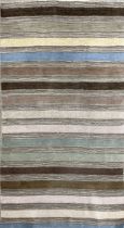 A contemporary striped wool rug, 152 x 91cm together with a further contemporary rug, 153 x 87cm.