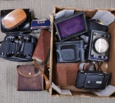 A box of mixed cameras.
