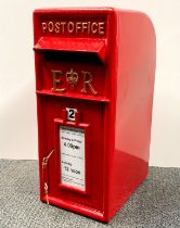 A painted reproduction metal post box, H. 56cm.