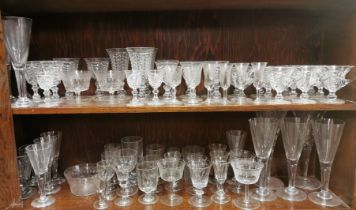 A collection of cut crystal and other glassware.