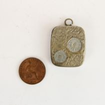An Edwardian coin case together with an 1853 penny in excellent condition.