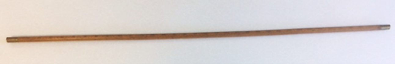 Measuring Stick. It is ½”/ 12.5mm diameter and exactly 3 feet- 1 yard /91.44mm long. Each end has