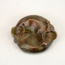 A small Chinese bronze paperweight of two water buffalo as Yin and Yang, Dia. 5cm