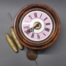 A wall mounted postmans alarm clock, Dia. 27cm.