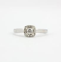 A Forever Diamond 18ct white gold diamond set cluster ring, 0.25ct, (L).