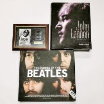 Beatles interest. A framed John Lenon film cell, 19/50 from Imagine, together with John Lenon "