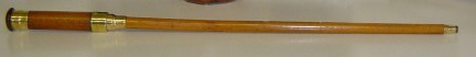 3 Draw Brass & Wood Telescope on Malacca Cane. This is a heavy gadget stick complete with a brass