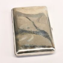 A heavy quality Danish silver cigarette case, 10 x 7.2 x 1.5cm.
