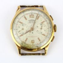 An 18ct yellow gold Dogma gentleman's wrist watch, with missing strap. W.3.8cms