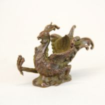 A Chinese bronze figure of a phoenix, L. 9cm, H. 6cm.