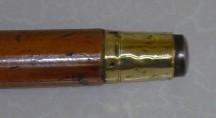 3 Draw Brass & Wood Telescope on Malacca Cane. This is a heavy gadget stick complete with a brass - Image 6 of 6