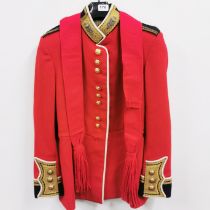 A red military uniform woollen jacket by J. Dege & Sons London, dated 1984, identified for Lt. A. J.