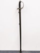 A British Victorian Rifle Regiment officers sword, presented to Lt. F.T. Caesar, L. 105cm.