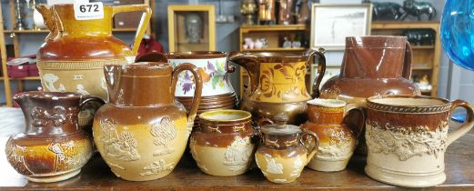 A quantity of Victorian stoneware items.