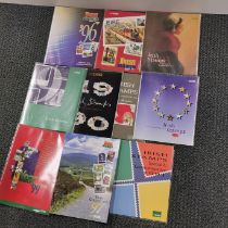 Ten Ireland year books 1989-1997 and 1999 complete with stamps