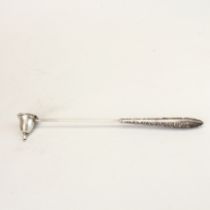 An early 20thC American sterling silver candle snuffer by Kirk & Son, L. 26cm.