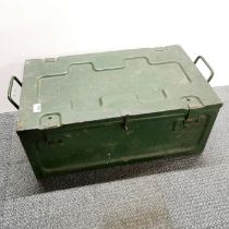 A military ammunition box, 37 x 61cm, dated 1940.