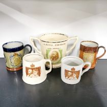 A group of five Royal Doulton Coronation items.