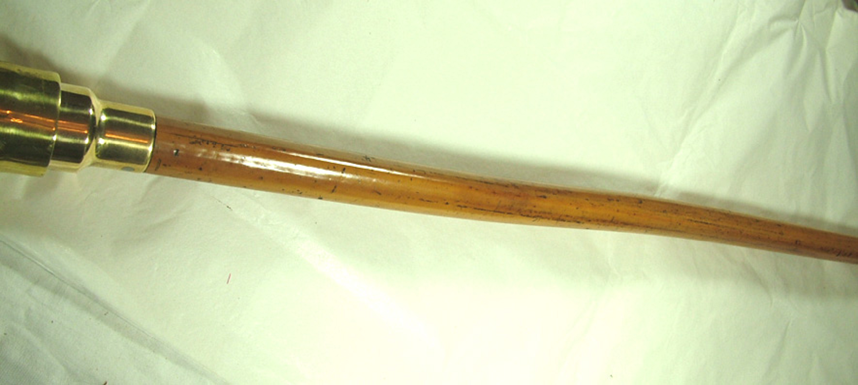 3 Draw Brass & Wood Telescope on Malacca Cane. This is a heavy gadget stick complete with a brass - Image 5 of 6