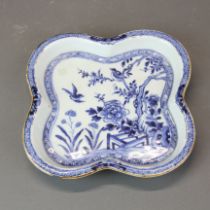 An 18th century Chinese hand painted porcelain dish, W. 22cm.