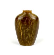A Chinese cattle horn snuff bottle, H, 6.3cm. Stopper is missing.