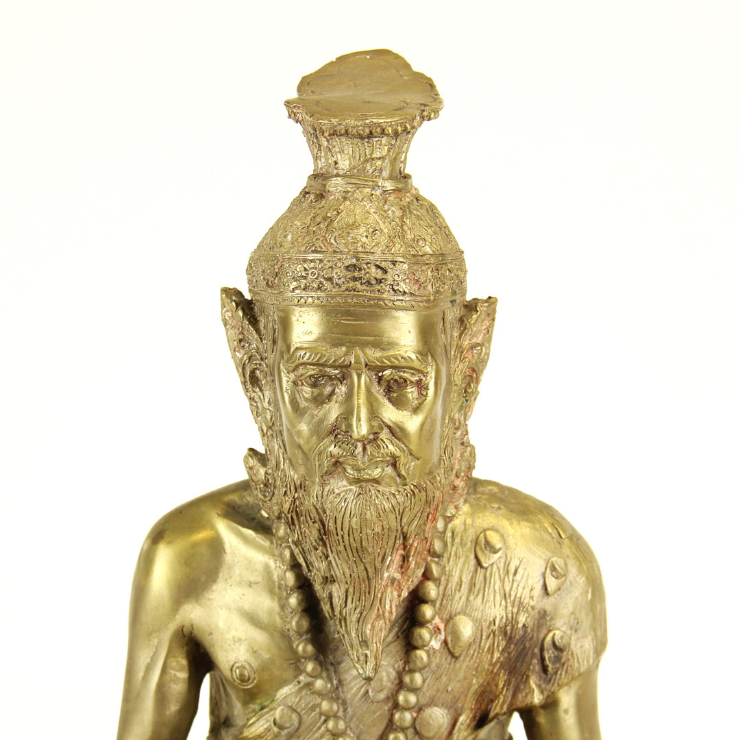 A bronzed brass figure of a seated deity, H. 41.5cm. - Bild 4 aus 6