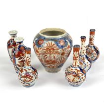 A collection of Imari porcelain items.