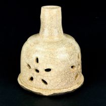 A Chinese crackle glazed pottery conical vessel, H. 13cm.